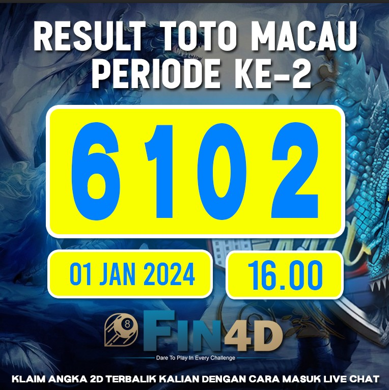 DATA MACAU — HASIL KELUARAN TOTO MACAU 01 JANUARI 2024 16.00 WIB data