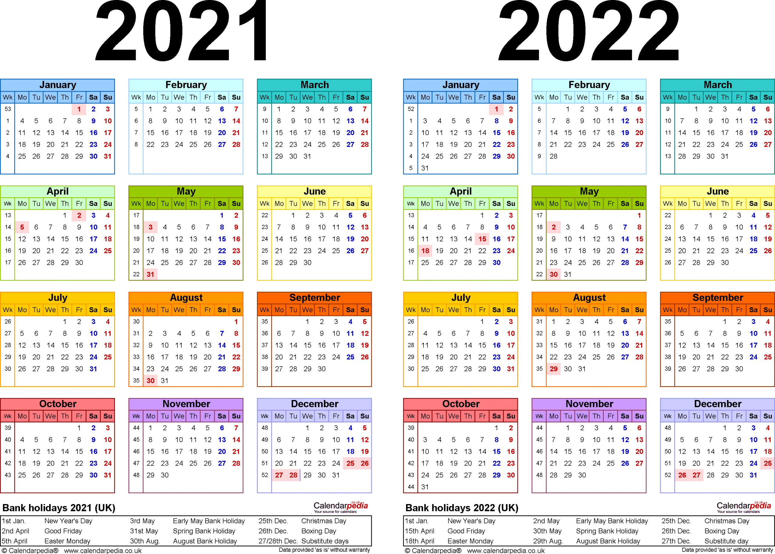 Catch 2 Year Calendar 2020-2021 | Calendar Printables Free Blank