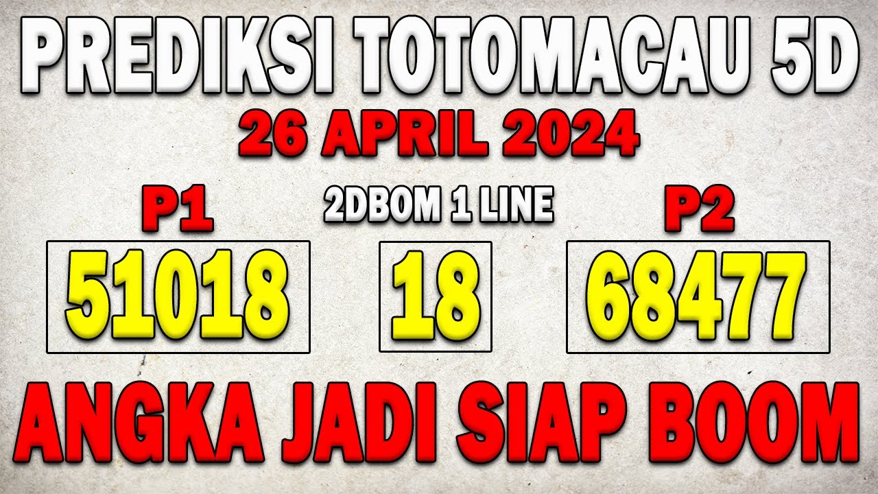 PREDIKSI TOTO MACAU 5D 26 APRIL 2024 | BOCORAN TOTOMACAU 5D | RUMUS