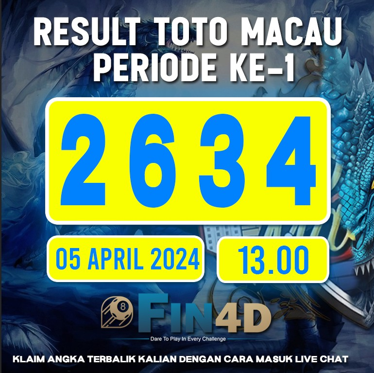 TOTO MACAU 4D PERIODE 4 TANGGAL : 27 MEI 2024 - FIN4D - Medium